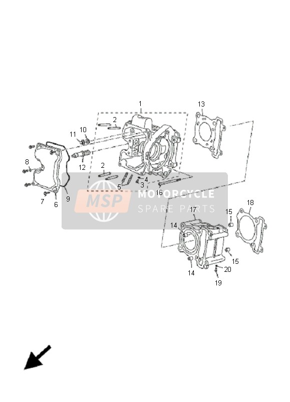 Yamaha YP125R X-MAX 2006 Cilindro per un 2006 Yamaha YP125R X-MAX